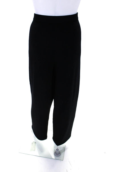 St. John Collection Womens High Rise Straight Santana Knit Pants Black Size 14