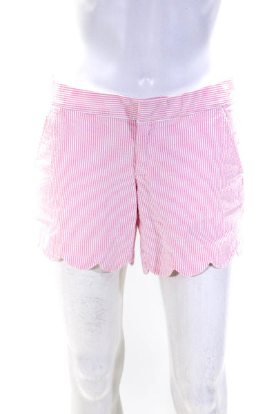 Lily Pulitzer Womens Cotton The Buttercup Asymmetrical Hem Shorts Pink Size S