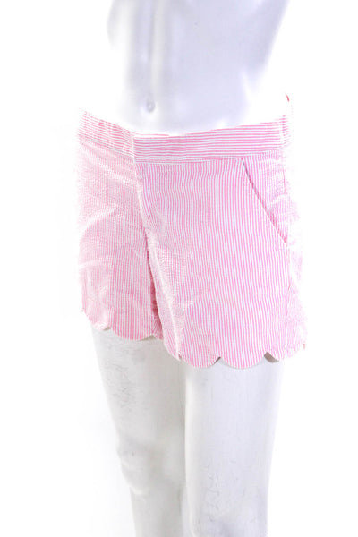 Lily Pulitzer Womens Cotton The Buttercup Asymmetrical Hem Shorts Pink Size S