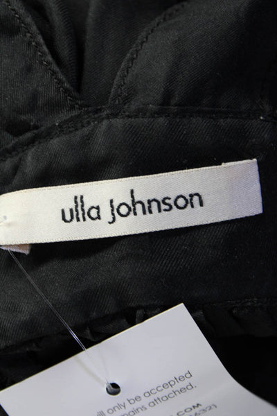 Ulla Johnson Womens Silk Lace Up Button Down A Line Dress Black Size 2