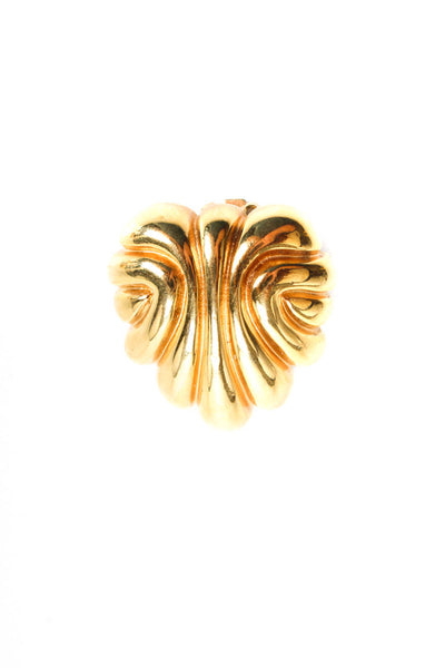 St. John Womens Vintage Gold Tone Swirl Clip On Earrings