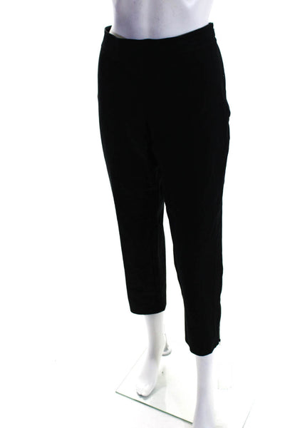 Eileen Fisher Womens Zip Closure Flat Front Straight Leg Dress Pant Black Size M