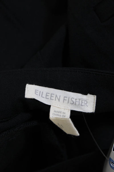 Eileen Fisher Womens Zip Closure Flat Front Straight Leg Dress Pant Black Size M