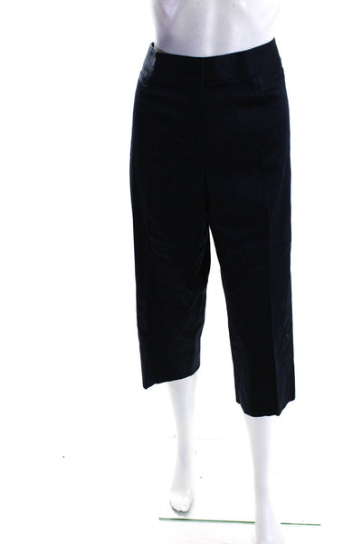 Lafayette 148 New York Women's Flat Front Straight Leg Pant Navy Blue Size 12