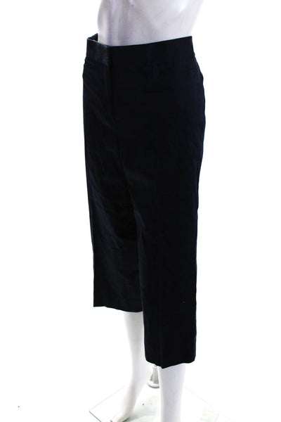 Lafayette 148 New York Women's Flat Front Straight Leg Pant Navy Blue Size 12