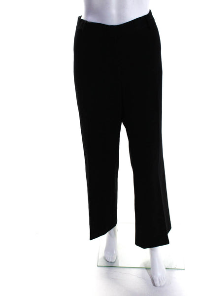 Elie Tahari Women's Hook Closure Wide Leg Workwear Dress Pant Black Size 14