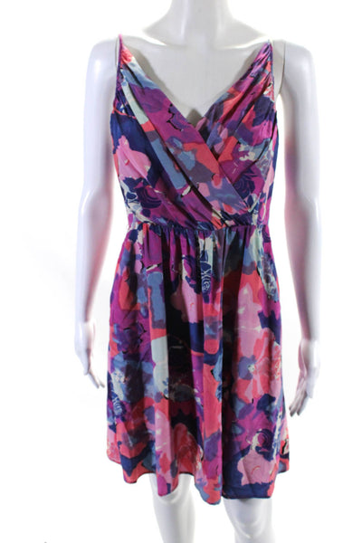 Yumi Kim Women's V-Neck Spaghetti Straps Cinch Waist Floral Mini Dress Size M