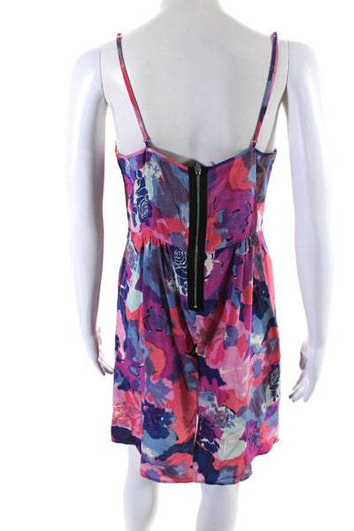 Yumi Kim Women's V-Neck Spaghetti Straps Cinch Waist Floral Mini Dress Size M