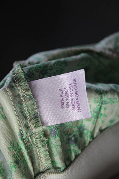Calypso Christiane Celle Womens Green Floral Knee Length A-Line Skirt Size S