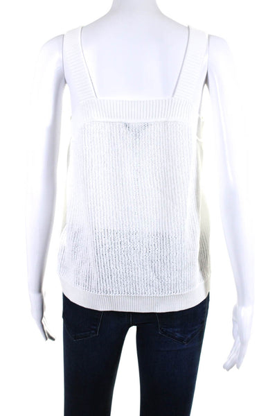 Misook Womens Square Neck Knit Shell Tank Top Blouse White Size Small