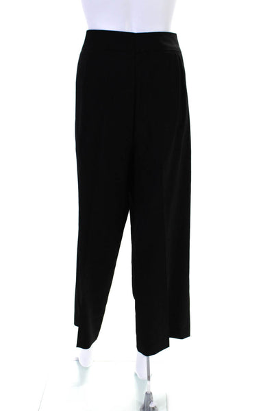 Escada Womens Zipper Fly High Rise Pleated Wide Leg Dress Pants Black Wool FR 42