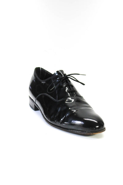 Florsheim Mens Patent Leather Lace Up Oxford Dress Shoes Black Size 9 Extra Wide