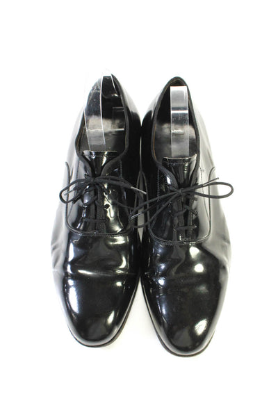 Florsheim Mens Patent Leather Lace Up Oxford Dress Shoes Black Size 9 Extra Wide