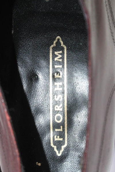 Florsheim Mens Leather Lace Up Dress Shoes Dark Saddle Brown Size 8 D