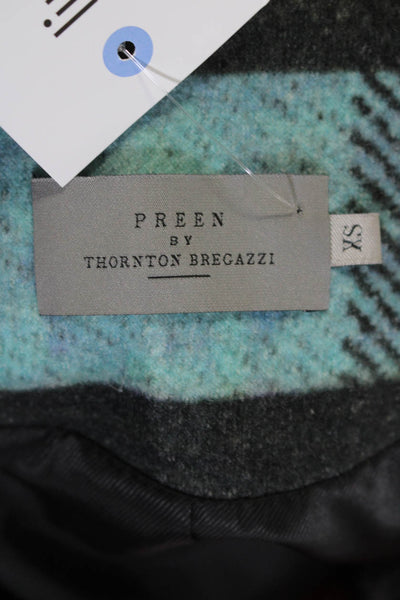 Preen By Thornton Bregazzi Womens Multicolor Wool Sheepskin Trim Coat Size XS