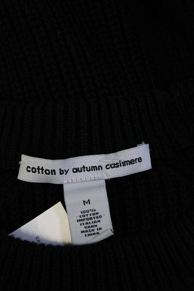 Cotton By Autumn Cashmere Women's Long Sleeves Distress Sweater Black Size M