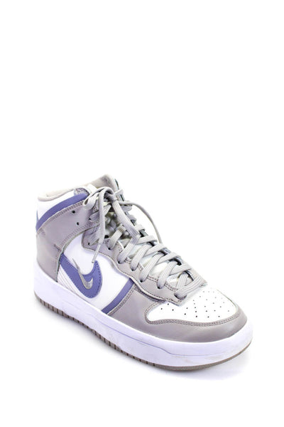 Nike Womens Round Toe Lace Up High Top Leather Rubber Sole Sneaker White Size 10