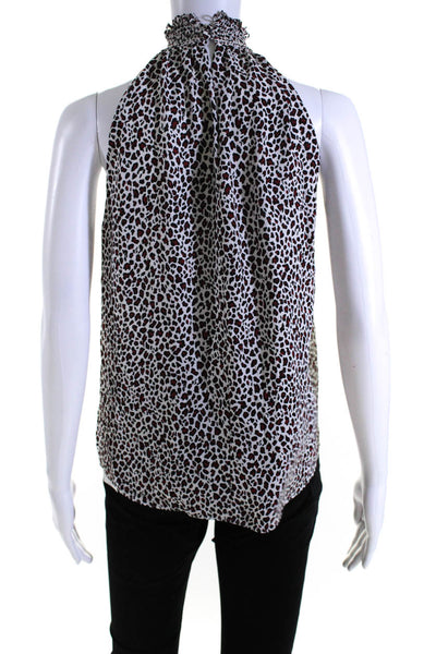 ALC Women's High Neck Sleeveless Silk Animal Print Blouse Size 0