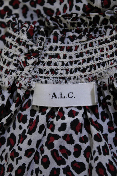 ALC Women's High Neck Sleeveless Silk Animal Print Blouse Size 0