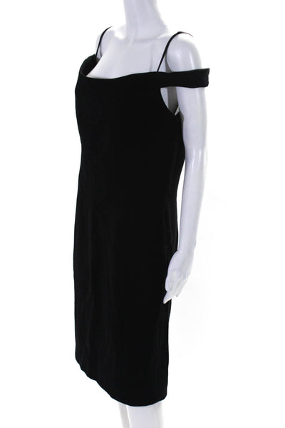 B Michael Couture Womens Back Zip Boat Neck Knee Length Sheath Dress Black 12