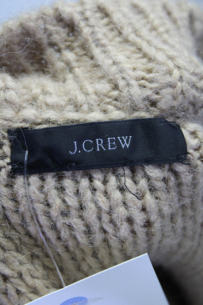 J Crew Womens Crewneck Cable Knit Pullover Knit Sweater Beige Size XL