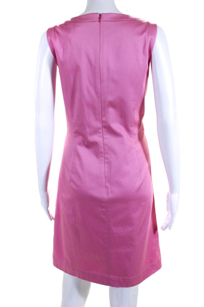 346 Brooks Brothers Womens Cotton Sleeveless Zipped A-Line Dress Pink Size 6