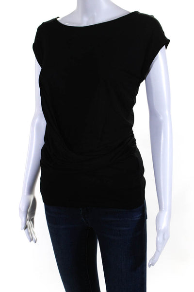 Allsaints Womens Cowl Neck Sleeveless Draped Pullover Blouse Top Black Size 4