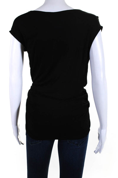 Allsaints Womens Cowl Neck Sleeveless Draped Pullover Blouse Top Black Size 4