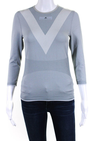 Adidas by Stella McCartney Womens Barricade Long Sleeve Athletic Top Gray Size S