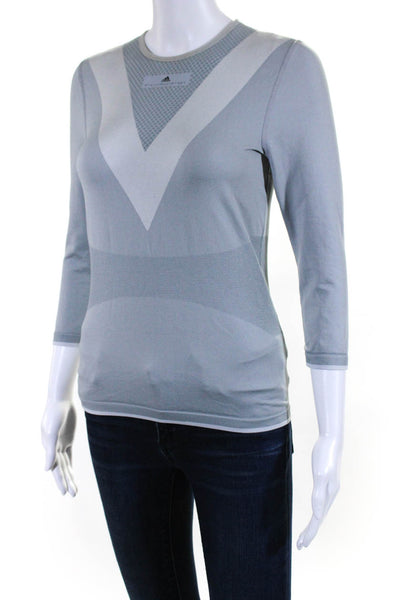 Adidas by Stella McCartney Womens Barricade Long Sleeve Athletic Top Gray Size S