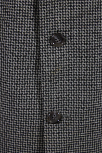 Brooks Brothers Mens Houndstooth Print Collared Button-Up Blazer Tan Size EUR43