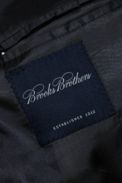 Brooks Brothers Mens Wool Herringbone Button-Up Collared Blazer Gray Size EUR44