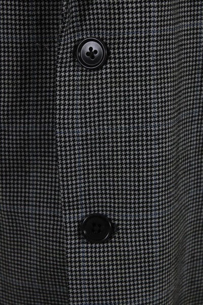 346 Brooks Brothers Mens Wool Houndstooth Buttoned-Up Blazer Black Size EUR48