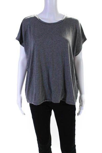 Eileen Fisher Womens Short Sleeve Crew Neck Boxy Tee Shirt Gray Size Extra Large