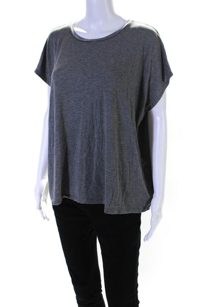 Eileen Fisher Womens Short Sleeve Crew Neck Boxy Tee Shirt Gray Size Extra Large