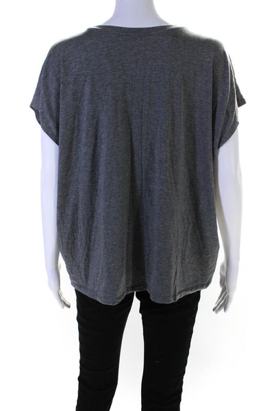 Eileen Fisher Womens Short Sleeve Crew Neck Boxy Tee Shirt Gray Size Extra Large