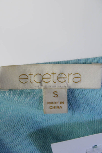 Etcetera Womens Side Laced Scoop Neck Pullover Sweater Light Blue Size Small