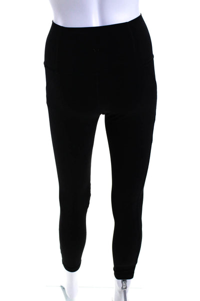 Lululemon Womens Mesh Insert High Waist Ankle Leggings Pants Black Size 4