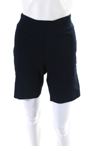 J. Mclaughlin Womens High Rise Pull On Flat Front Shorts Navy Blue Size 8