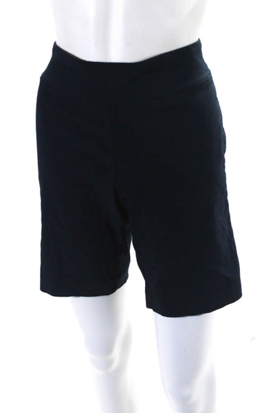 J. Mclaughlin Womens High Rise Pull On Flat Front Shorts Navy Blue Size 8