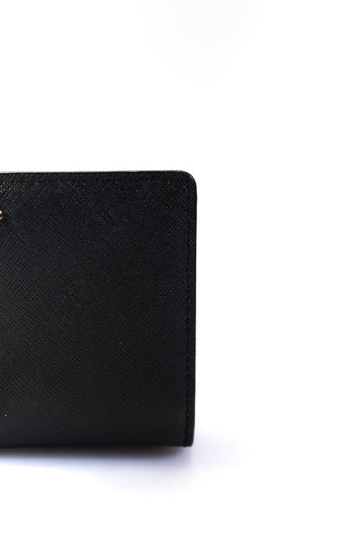 Kate Spade New York Womens Zip Around Logo Wallet Black Leather