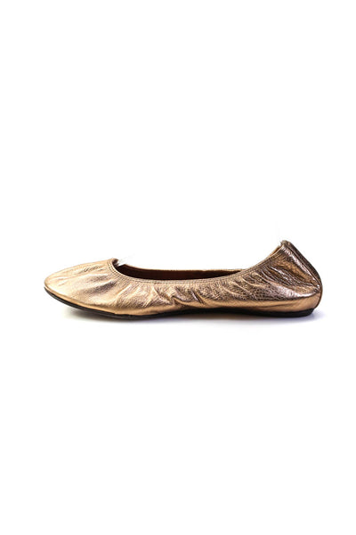 Lanvin Womens Round Toe Metallic Leather Ballet Flats Copper Size 38 8