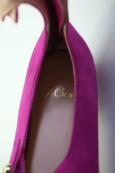 J Crew Womens Square Toe Mary Jane Ankle Strap Flats Fuschia Size 8