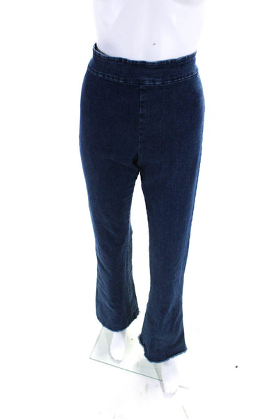 Avenue Montaigne Womens Pull On High Rise Flare Leg Jeans Blue Cotton Size 28