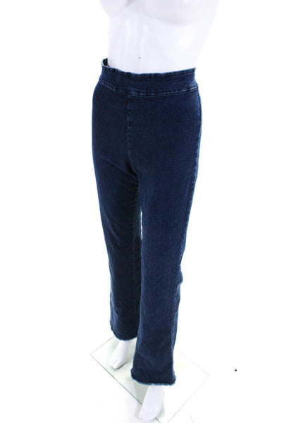 Avenue Montaigne Womens Pull On High Rise Flare Leg Jeans Blue Cotton Size 28