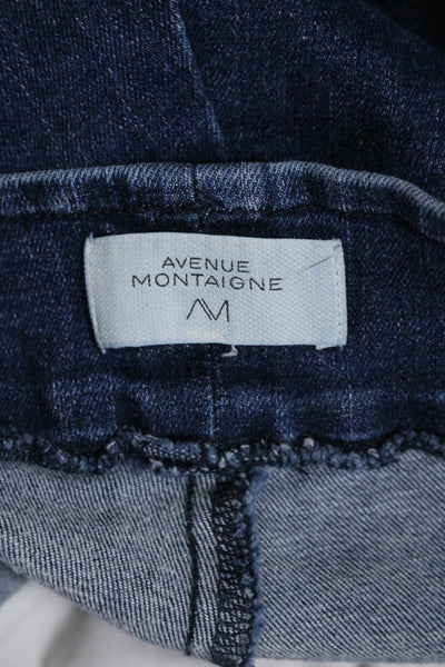 Avenue Montaigne Womens Pull On High Rise Flare Leg Jeans Blue Cotton Size 28