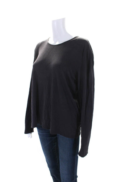 Eileen Fisher Women's Round Neck Basic Silk Blouse Black Size XL