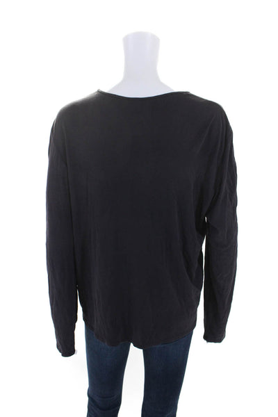 Eileen Fisher Women's Round Neck Basic Silk Blouse Black Size XL