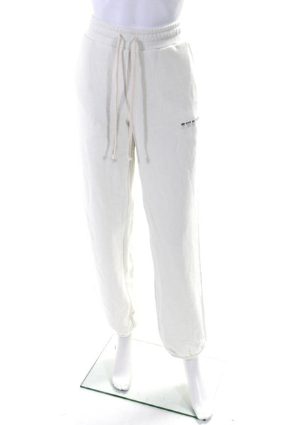 Twenty Women's Elastic Waist Tapered Leg Pockets Jogger Pant Cream Size L