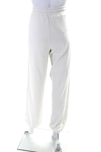 Twenty Women's Elastic Waist Tapered Leg Pockets Jogger Pant Cream Size L